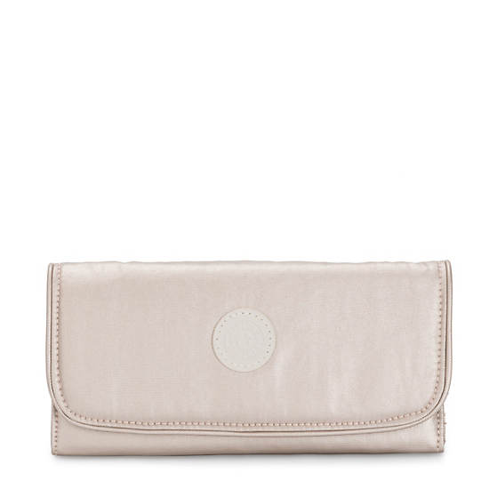 Kipling Money Land Metallic Snap Wallet Pung Beige | DK 2177TC